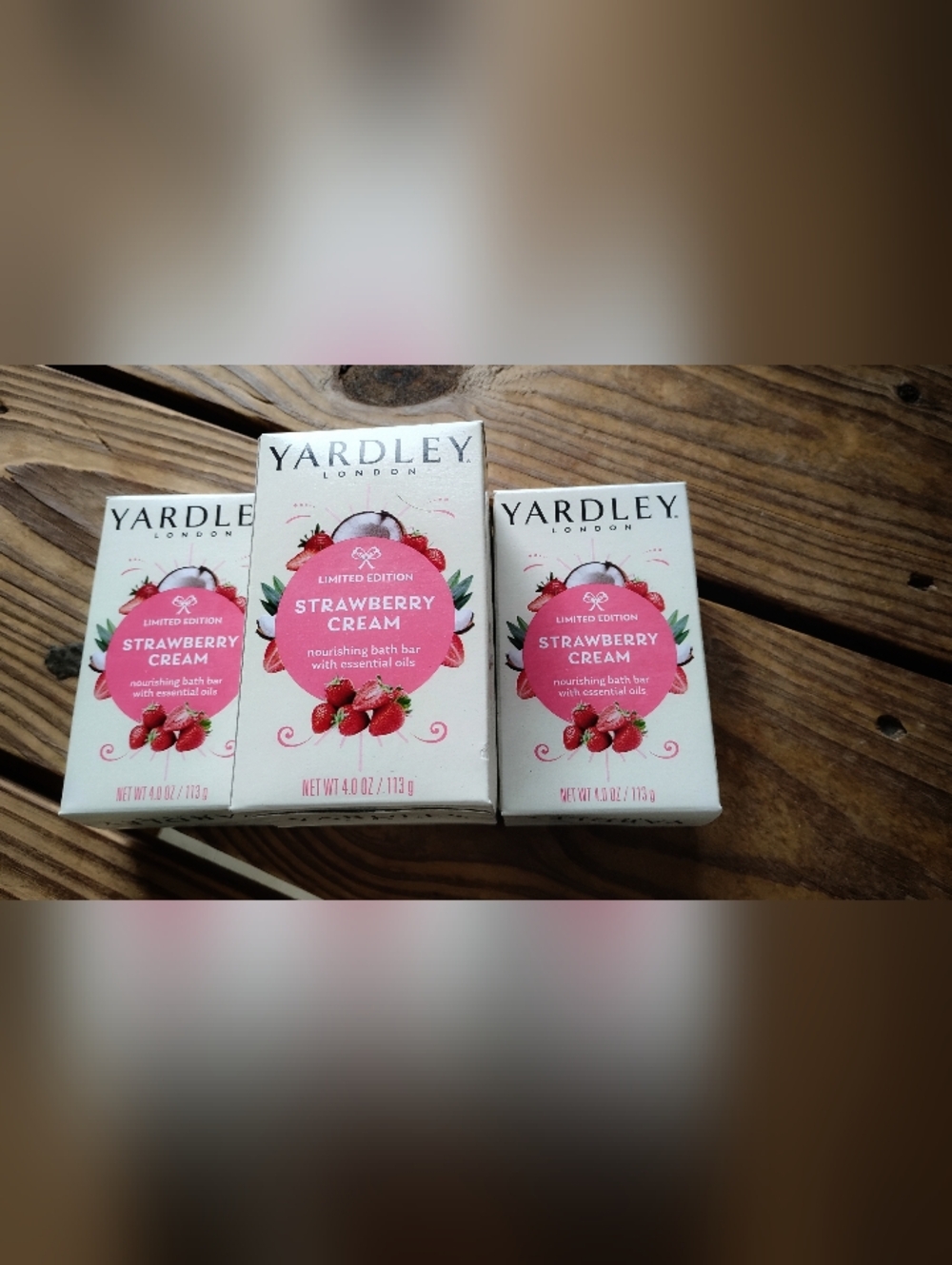 Yardley London Strawberry Cream Nourishing Bath Bar - Lot Of 4